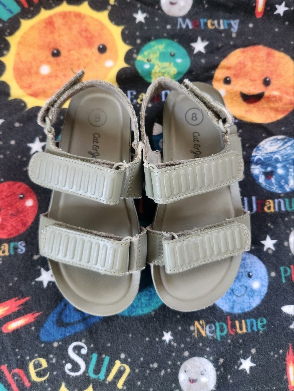 Cat & Jack Olive Green Toddler Hook-and-Loop Sandals
